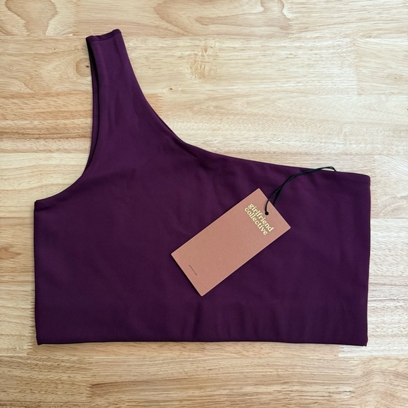 Girlfriend Collective Skyline Bianca One Shoulder Bra Purple - Picture 1 of 2